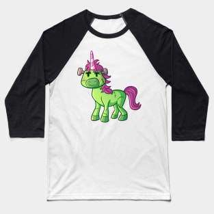 Cute Halloween Unicorn in Frankensteins Monster Costume Baseball T-Shirt